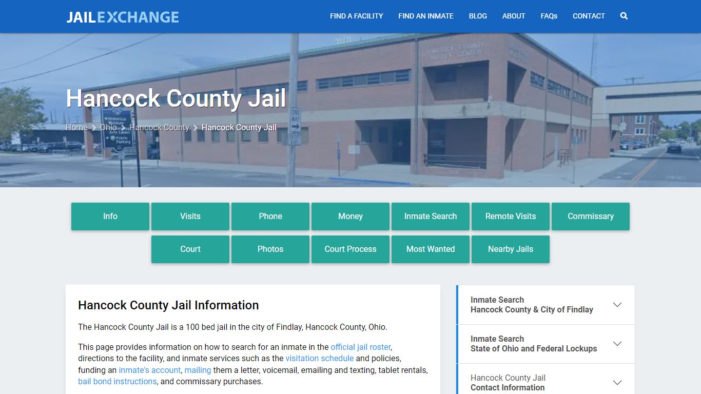 Hancock County Jail, OH Inmate Search, Information