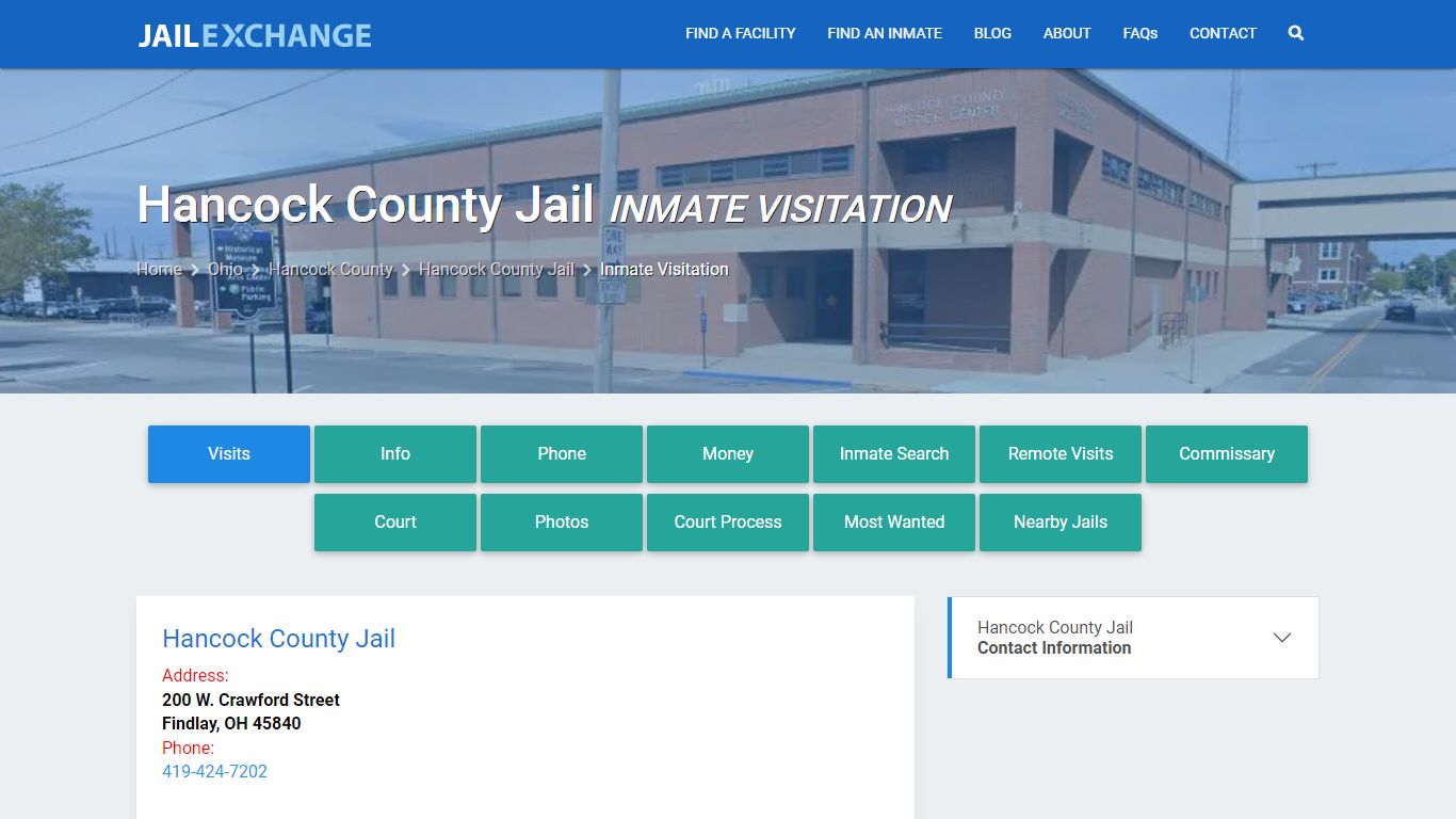 Inmate Visitation - Hancock County Jail, OH - Jail Exchange